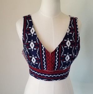 NEW Aztec Print Crop Top Size L